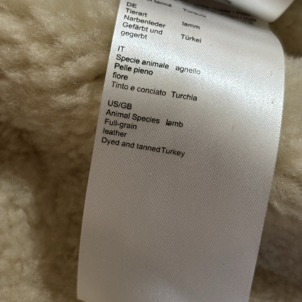 Sandro Paris Fur Leather Brown Winter Coat Lamb BRAND NEW FLAWED Shearling - Picture 8 of 16